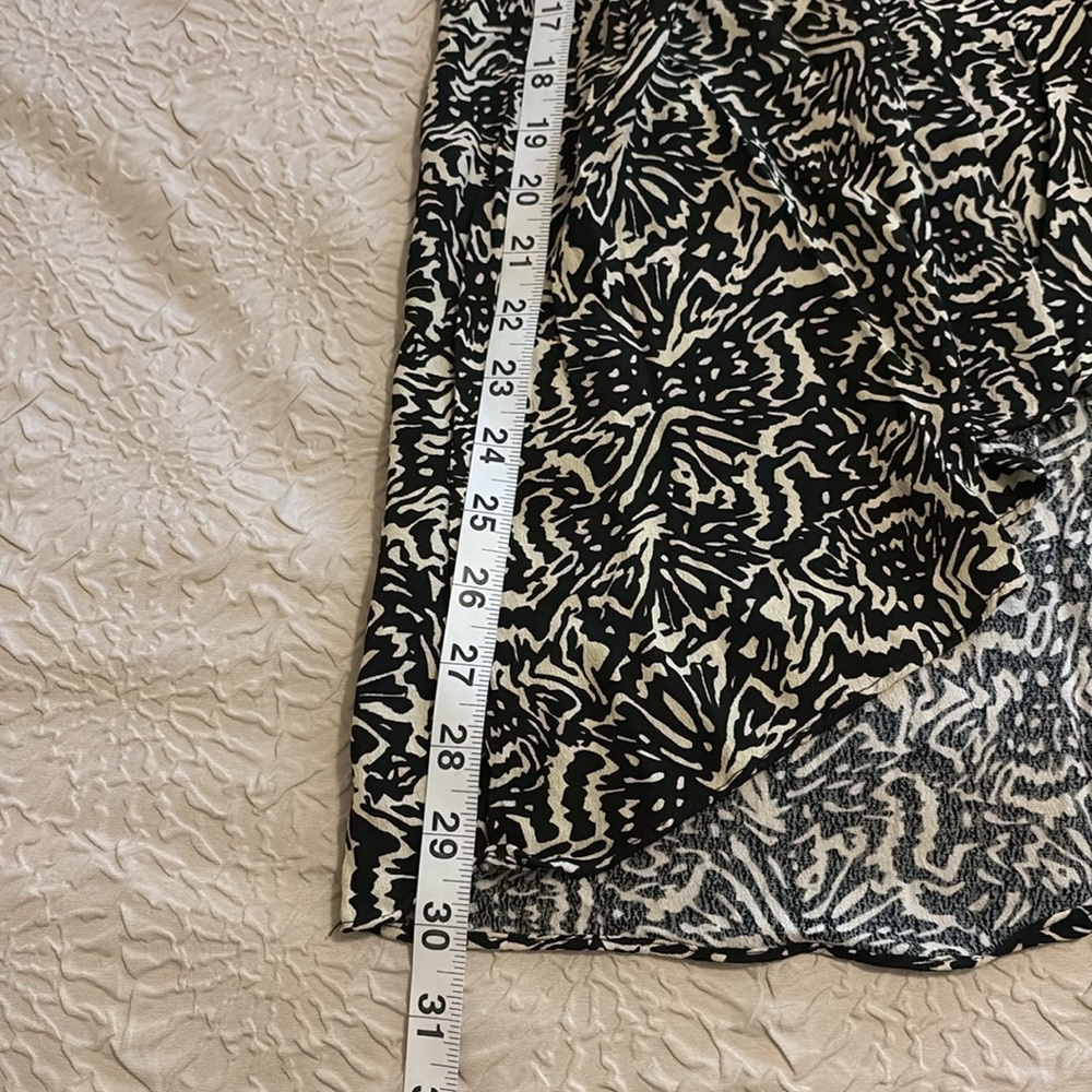 ba&sh Black and Cream Asymmetrical Midi Skirt - Picture 7 of 9